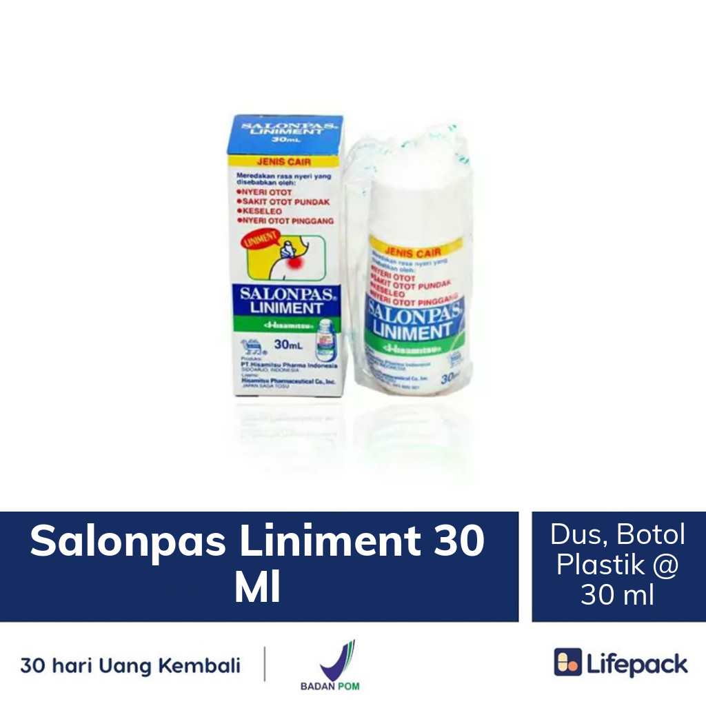 Salonpas Liniment Cair 30 ML - Obat Roll On Nyeri Otot, Sendi, Pegal