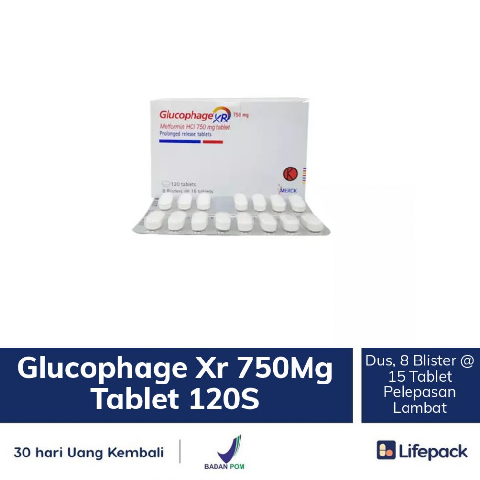 Jual Glucophage Xr 750 Mg 120s Obat Antidiabetes Lifepack 8962