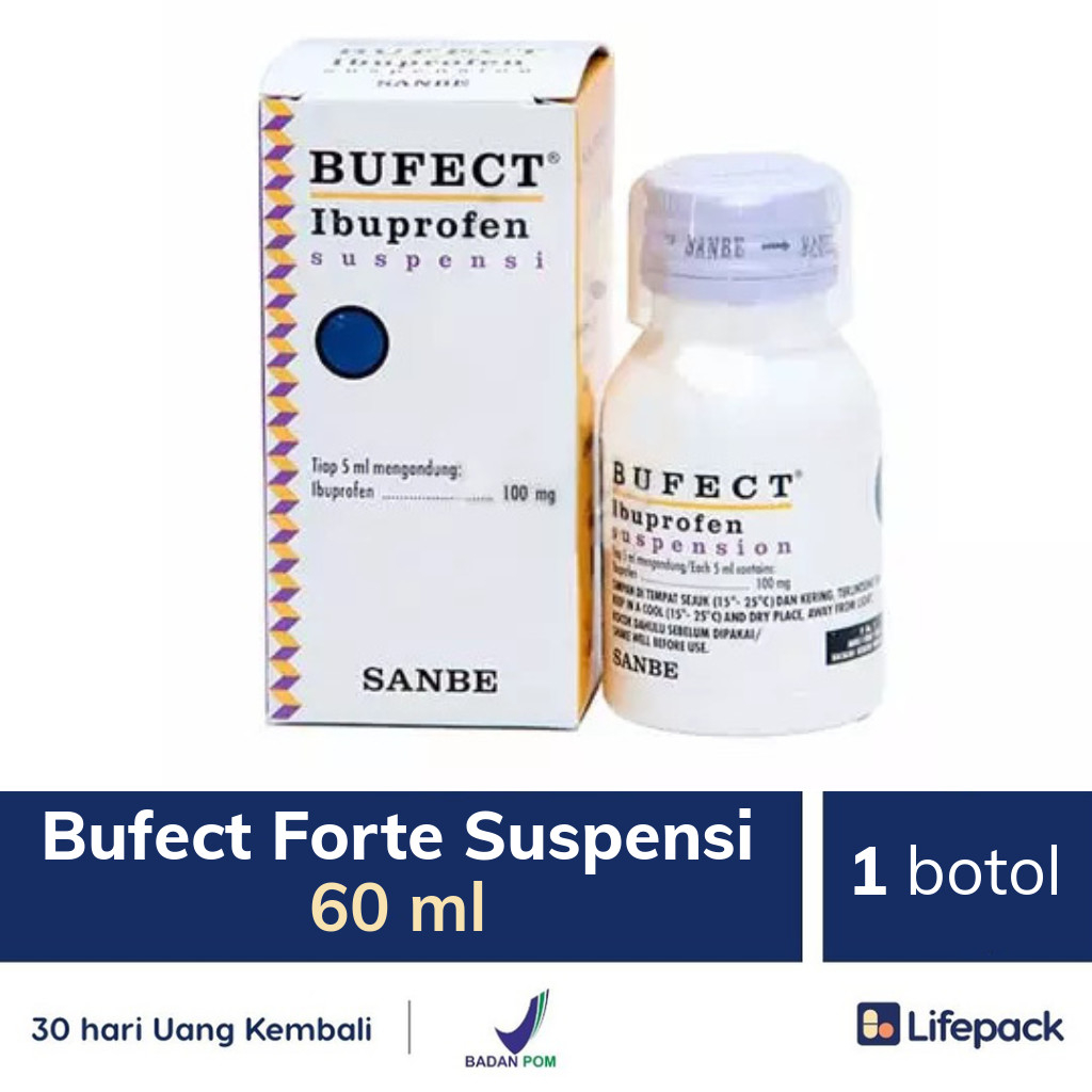 Bufect Forte Suspensi 60 ml - 1 botol - Obat Sirup Pereda Nyeri