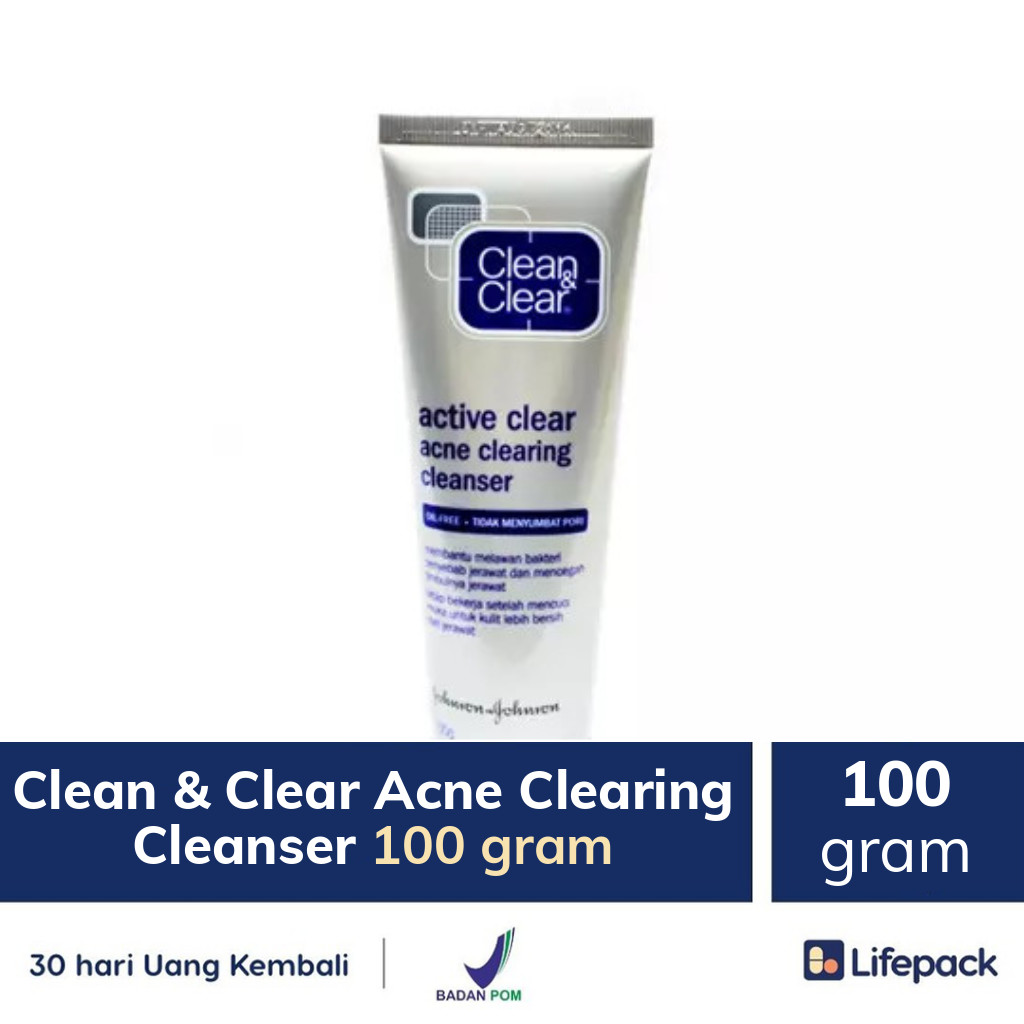 Clean & Clear Acne Clearing Cleanser 100 gram - 100 gram - Sabun Cuci Muka  Pereda Jerawat | Lifepack.id