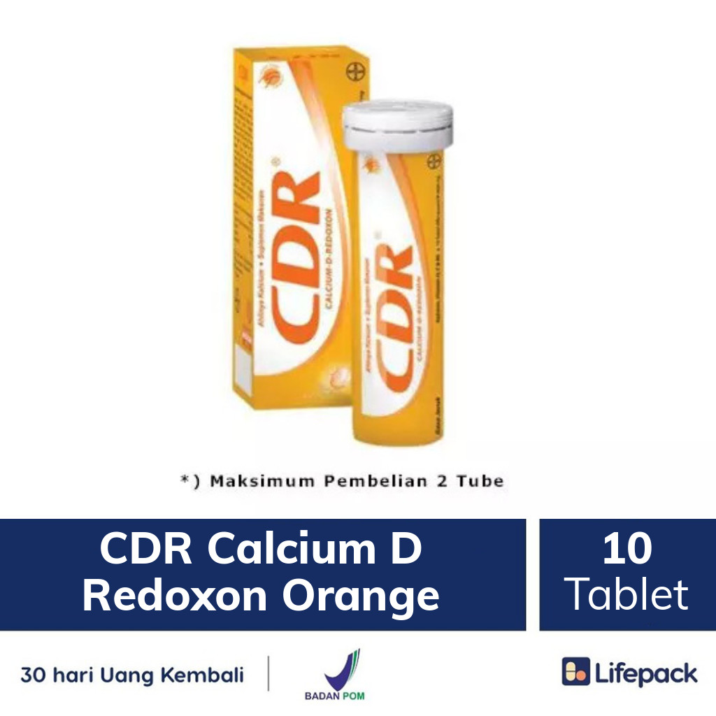 CDR Calcium D Redoxon Orange 10 Tablet Vitamin kalsium tulang, Cegah  Osteoporosis, Rasa Jeruk