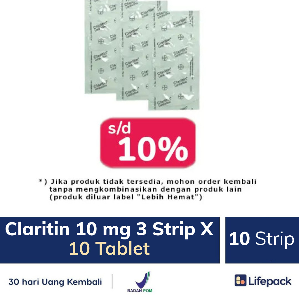 Claritin 10 mg 3 Strip X 10 Tablet 10 Strip Obat Alergi Lifepack.id