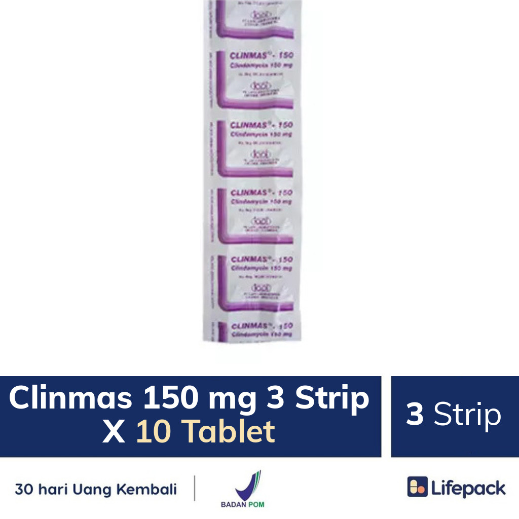 Clinmas 150 mg 3 Strip  X 10 Tablet 3 Strip Obat  