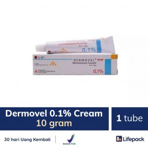 Dermovel 0.1% Cream 10 gram - 1 tube - mengatasi kondisi kulit seperti alergi, ruam,peradangan kulit