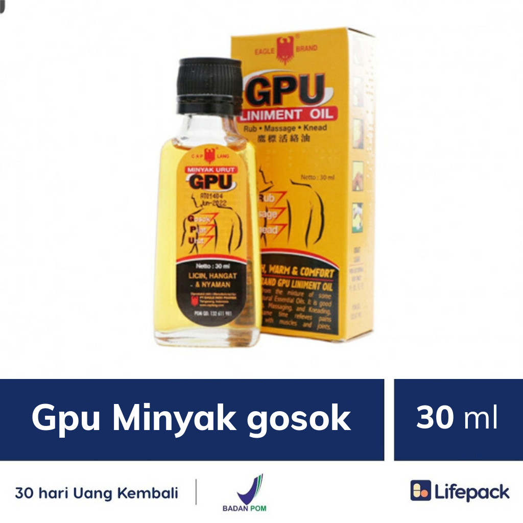 Gpu Minyak Gosok 30 Ml Minyak Gosok Minyak Urut Minyak Untuk Pegal Linu Lifepack Id