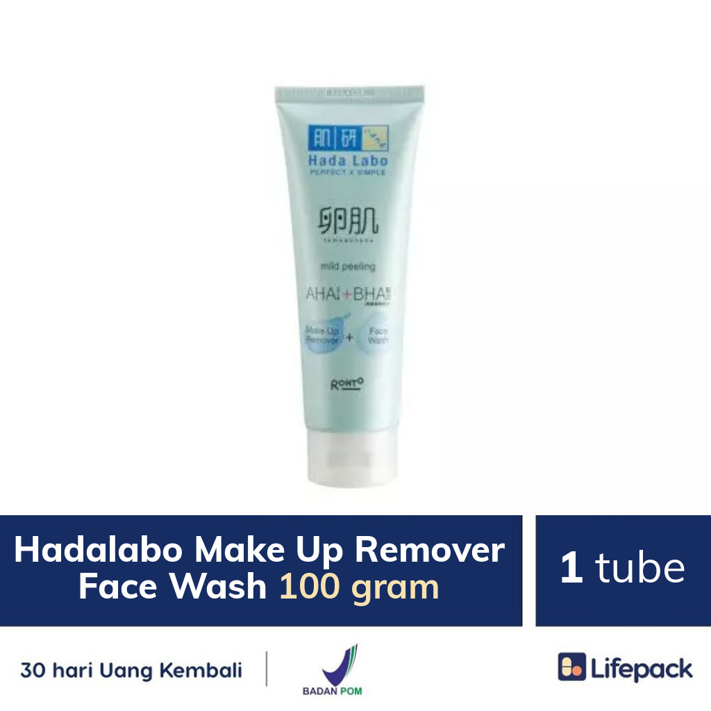 Hadalabo Make Up Remover + Face Wash 100 gram 1 tube Make up remover / Face Wash 100g
