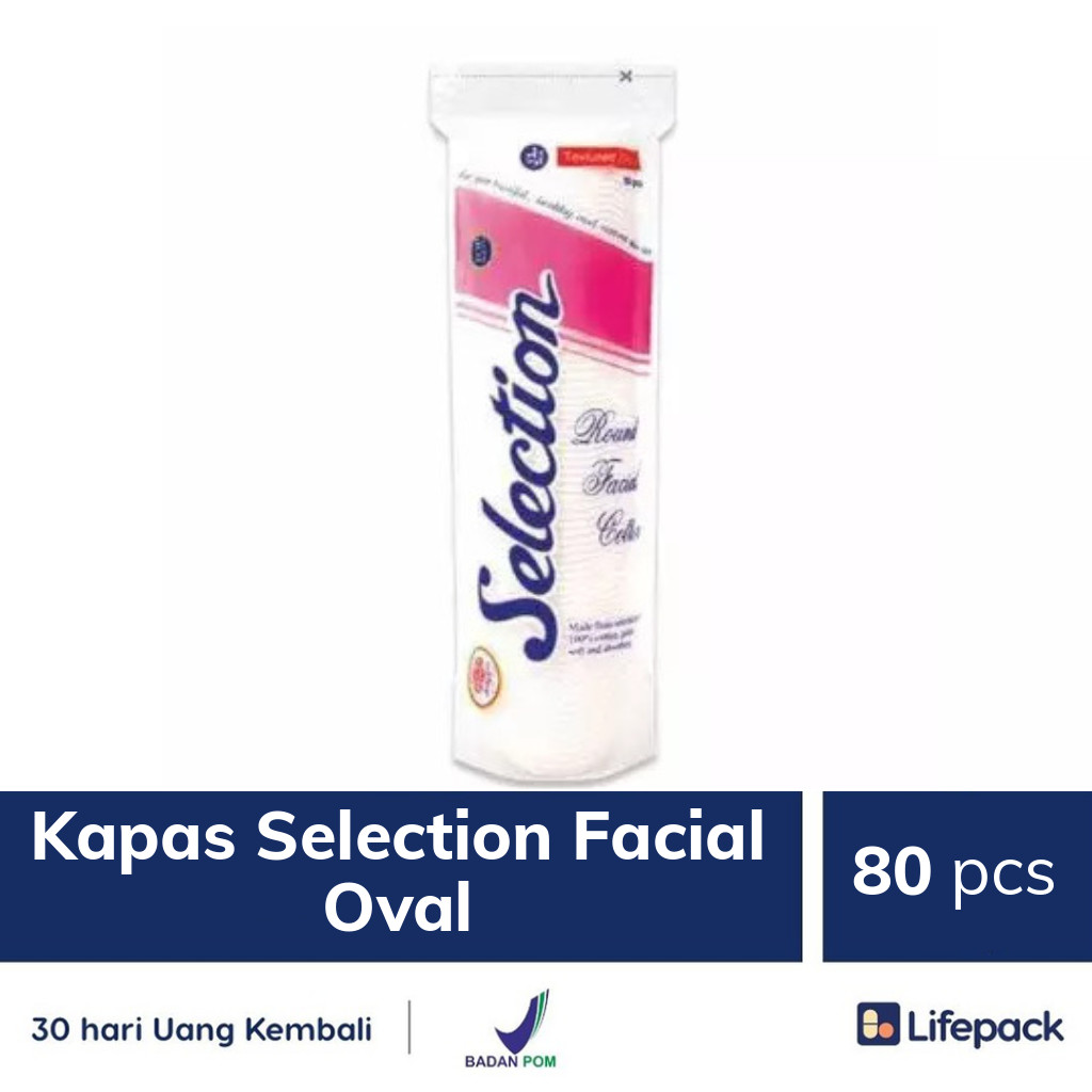  Kapas  Selection Facial Oval 80 pcs Kapas  Selection 