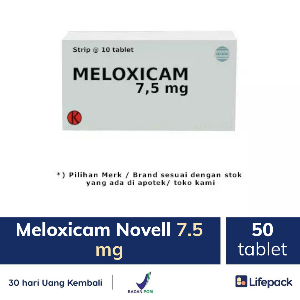Meloxicam Novell 7.5 mg - 50 tablet - Obat Anti Radang Nyeri Tulang 7