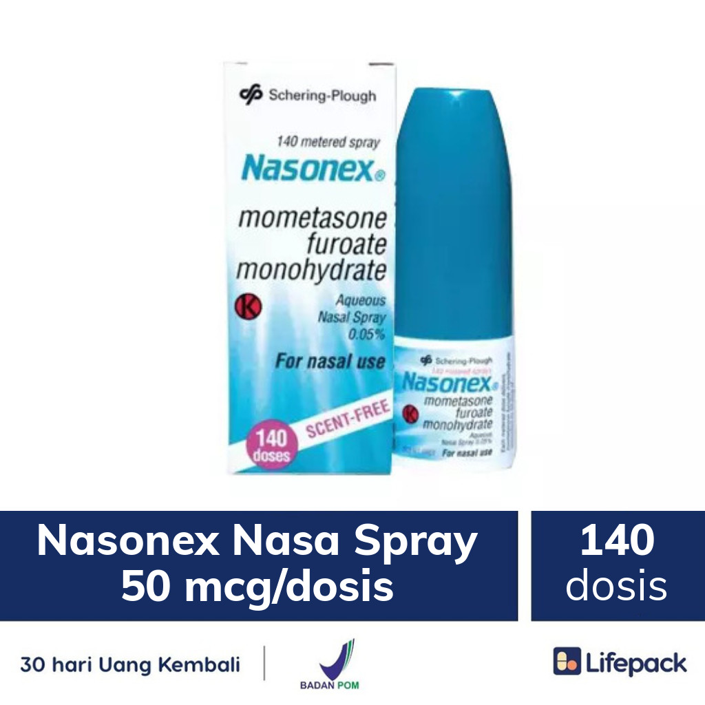 Nasonex Nasa Spray 50 mcg/dosis - 140 dosis - Obat Semprot Hidung