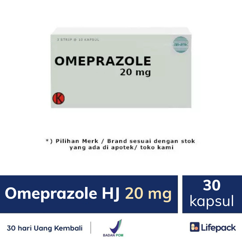 Omeprazole HJ 20 mg - 30 kapsul - Obat gangguan lambung 20mg | Lifepack.id