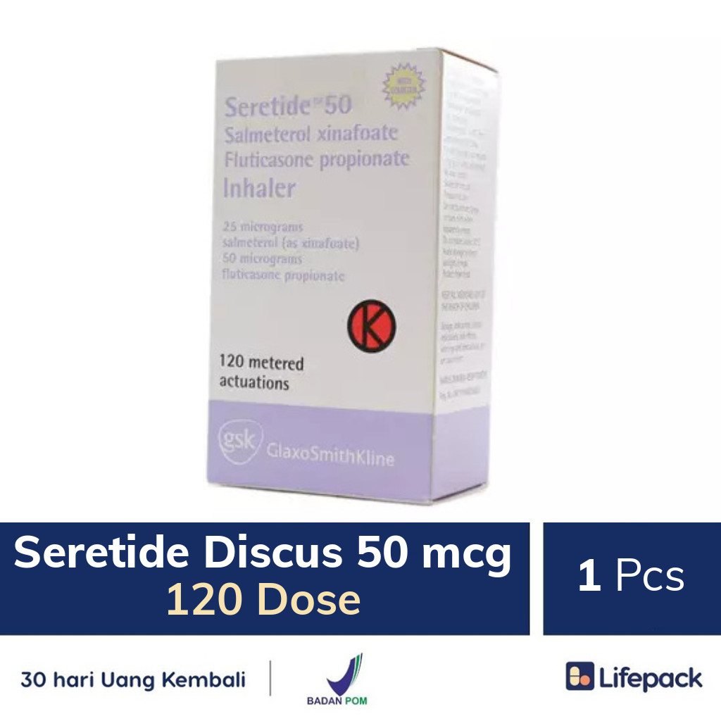 Seretide Discus 50 mcg 120 Dose - 1 Pcs - Inhaler Obat Saluran ...