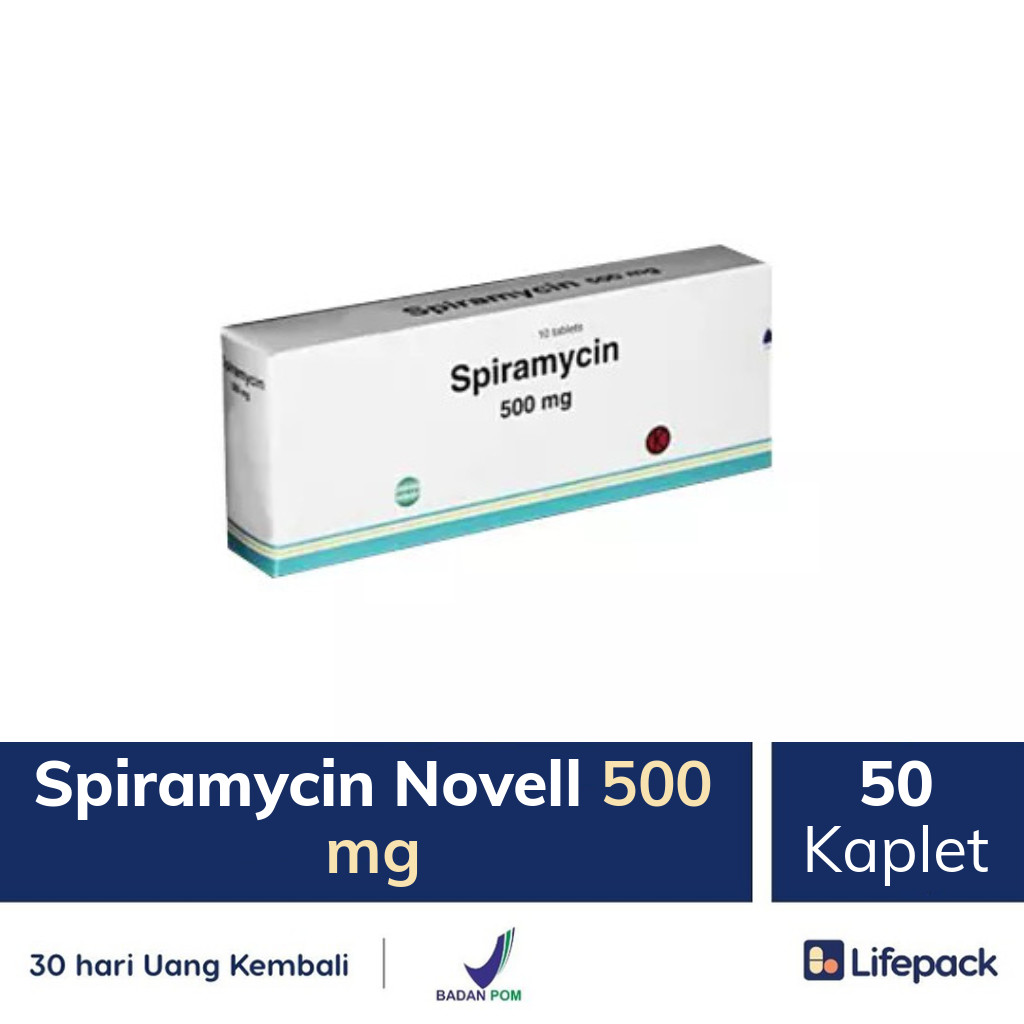 Spiramycin Novell 500 Mg 50 Kaplet Antibiotik 500mg Lifepack Id