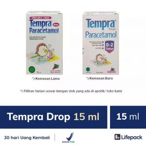 Tempra Drop 15 ml - Paracetamol 80 mg - Menurunkan Panas & Nyeri pada Anak