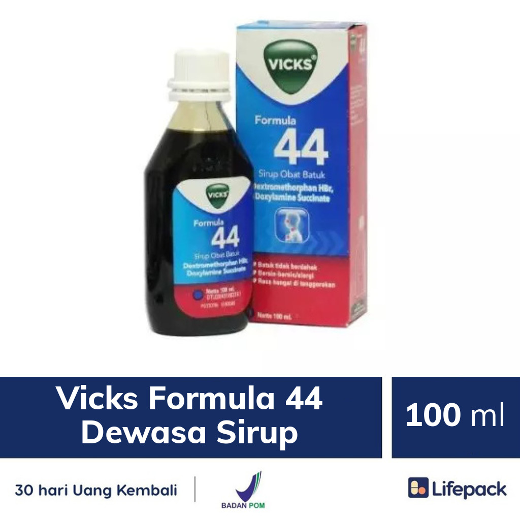 Vicks Formula 44 Dewasa Sirup 100 Ml Obat Batuk Flu Gangguan Tenggorokan 100ml Lifepack Id