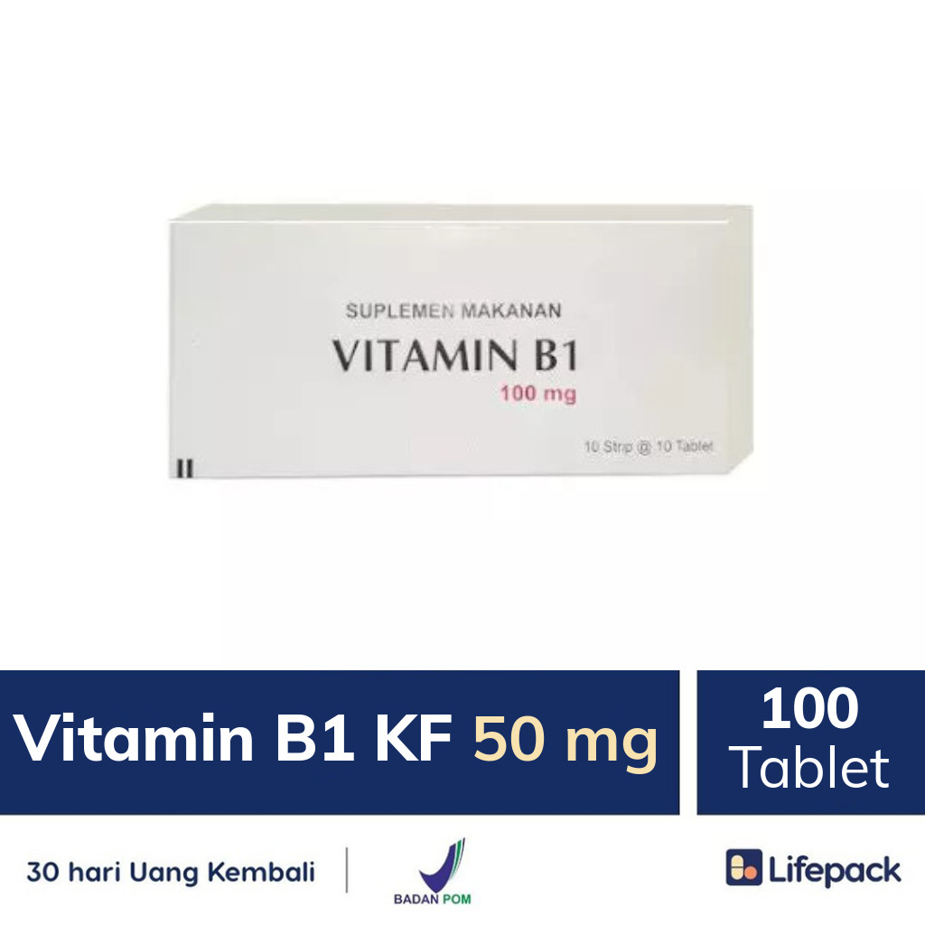 Vitamin B1 Kf 50 Mg 100 Tablet Kesehatan Saraf Sel Darah 50mg Lifepack Id