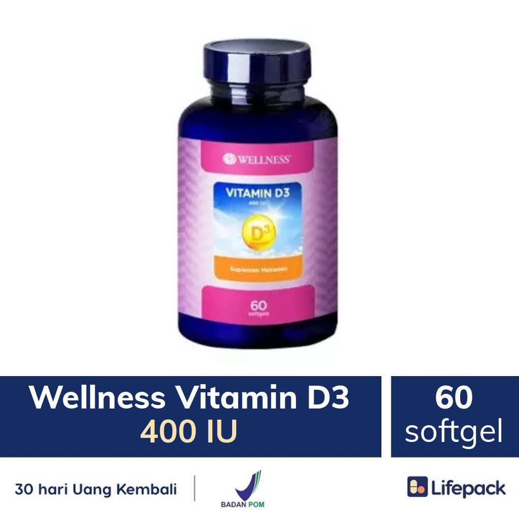 Wellness Vitamin D3 400 IU - 60 softgel - Jaga kesehatan tulang & daya