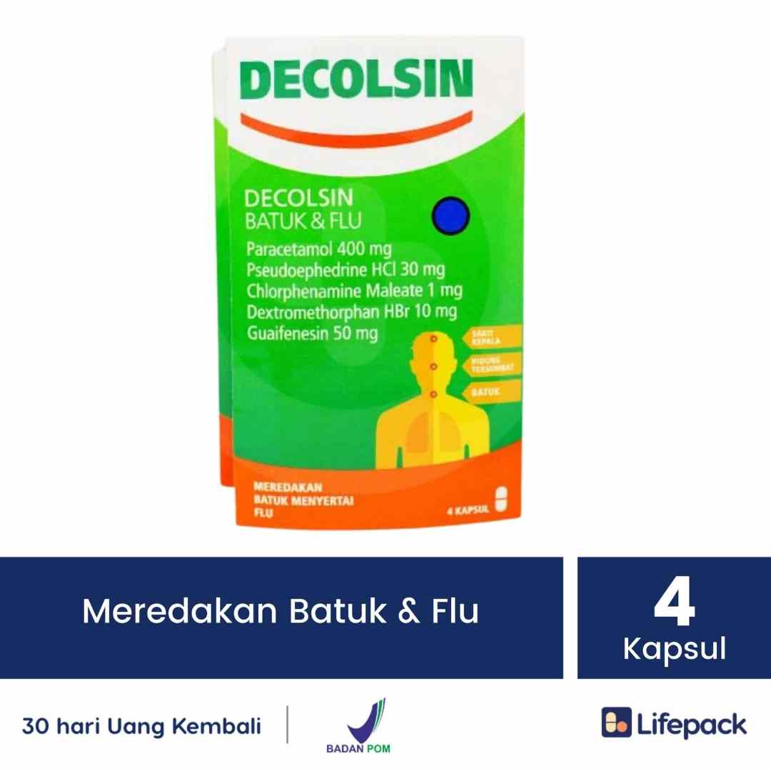 Decolsin 4 Kapsul Obat  Flu Demam dan  Sakit  Kepala  