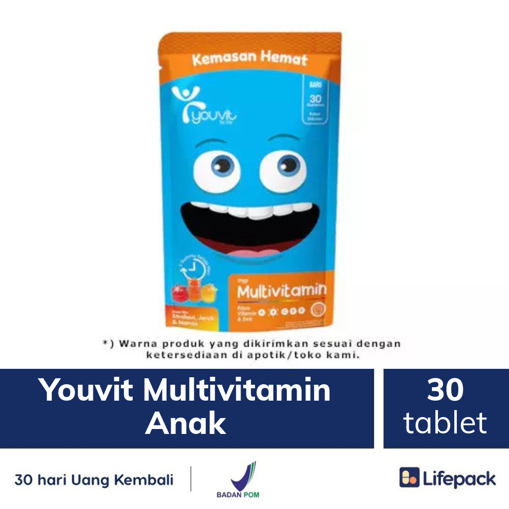 Youvit Multivitamin Anak 30 Tablet Youvit Multivitamin For Kids Lifepack Id