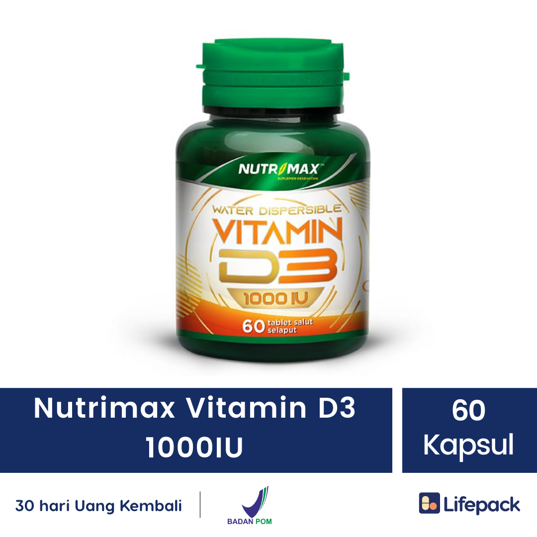 Nutrimax Vitamin D3 1000iu Isi 60 Kapsul Lifepack Id