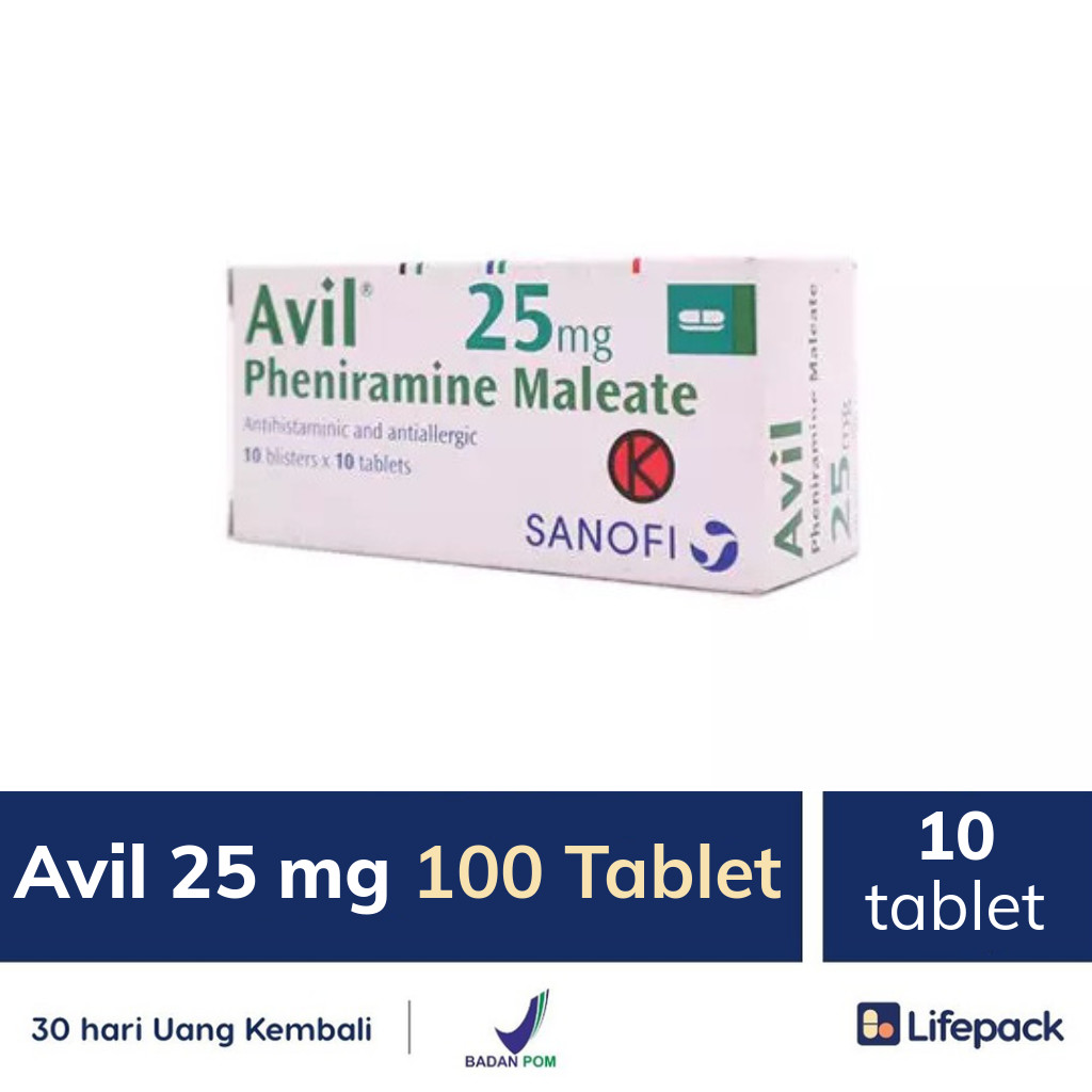 Avil 25 mg 100 Tablet - Lifepack.id
