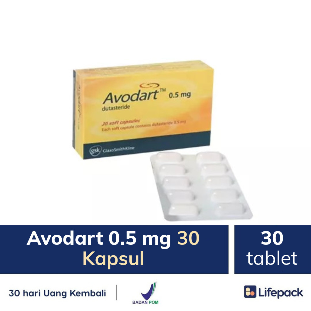 Avodart 0.5 mg 30 Kapsul - Lifepack.id