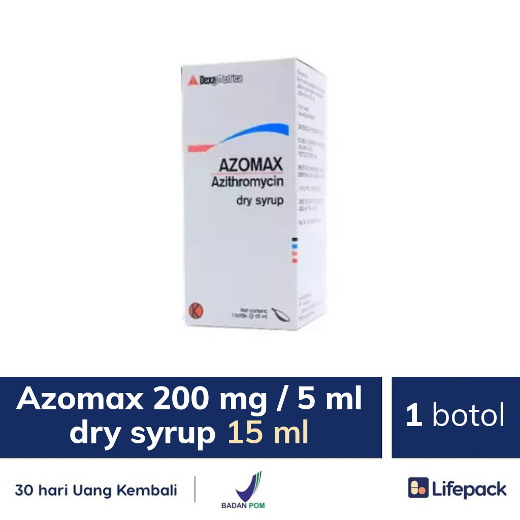 Azomax 200 mg / 5 ml dry syrup 15 ml - Lifepack.id