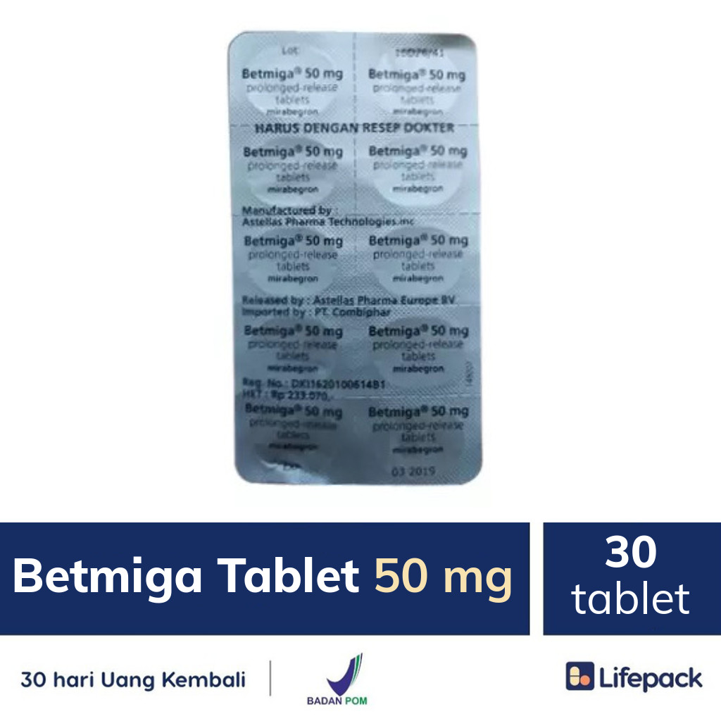 Betmiga Tablet 50 mg - Lifepack.id