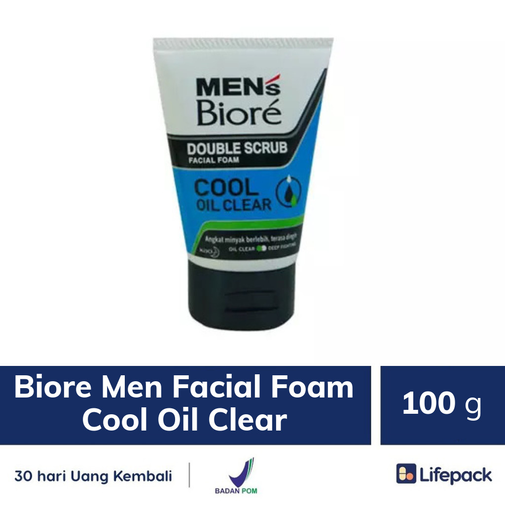 Biore Men Facial Foam Cool Oil Clear - Lifepack.id
