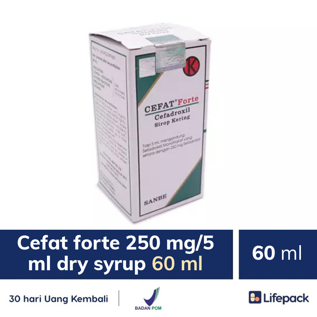 Cefat forte 250 mg/5 ml dry syrup 60 ml - Lifepack.id