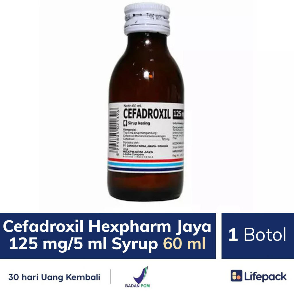 Cefadroxil Hexpharm Jaya 125 mg/5 ml Syrup 60 ml - Lifepack.id