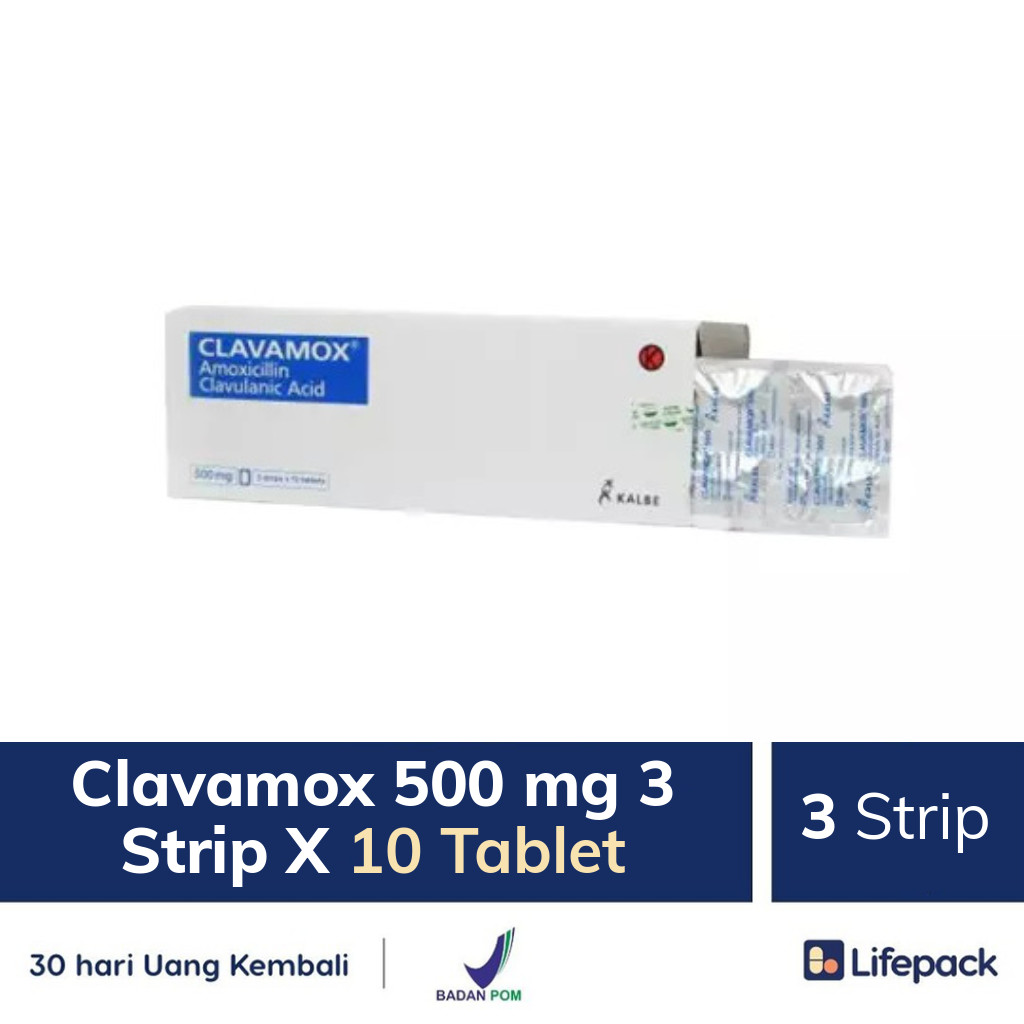 Clavamox 500 mg 3 Strip X 10 Tablet - Lifepack.id