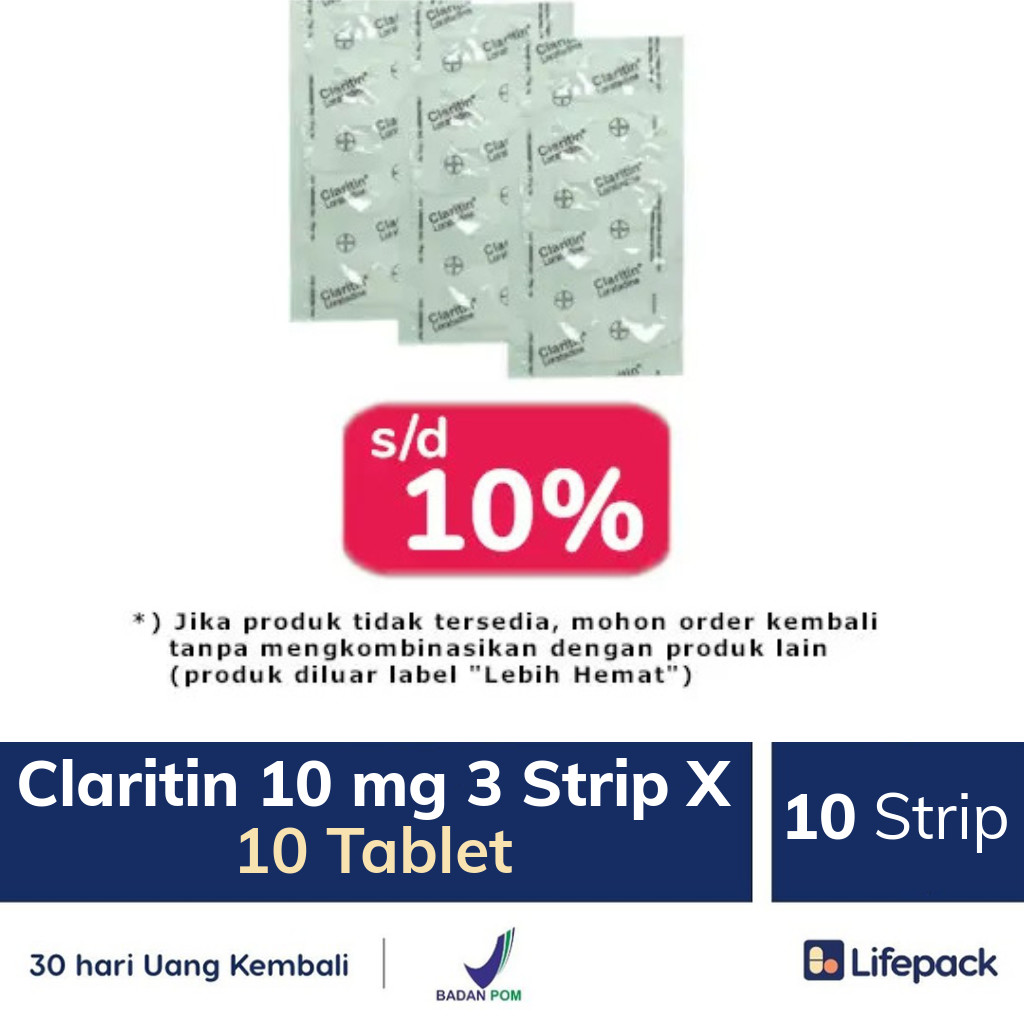 Claritin 10 mg 3 Strip X 10 Tablet - Lifepack.id