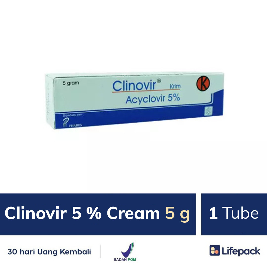 Clinovir 5 % Cream 5 g - Lifepack.id