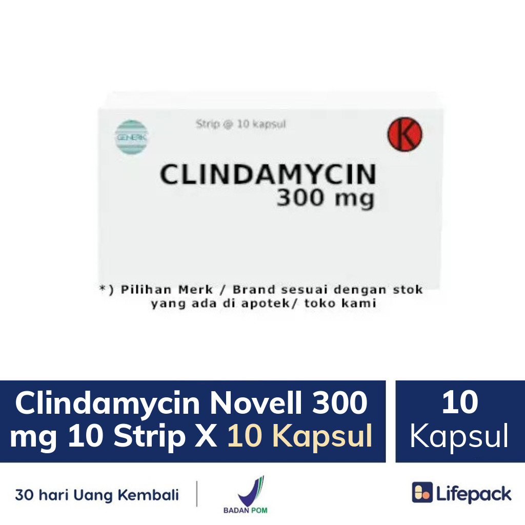Clindamycin Novell 300 mg 10 Strip X 10 Kapsul - Lifepack.id