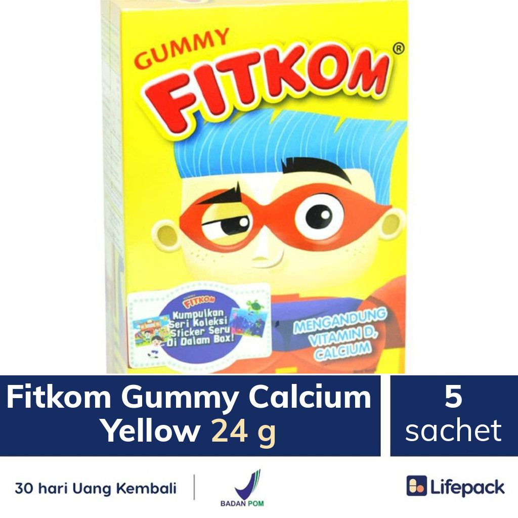 Fitkom Gummy Calcium Yellow 24 g - Lifepack.id