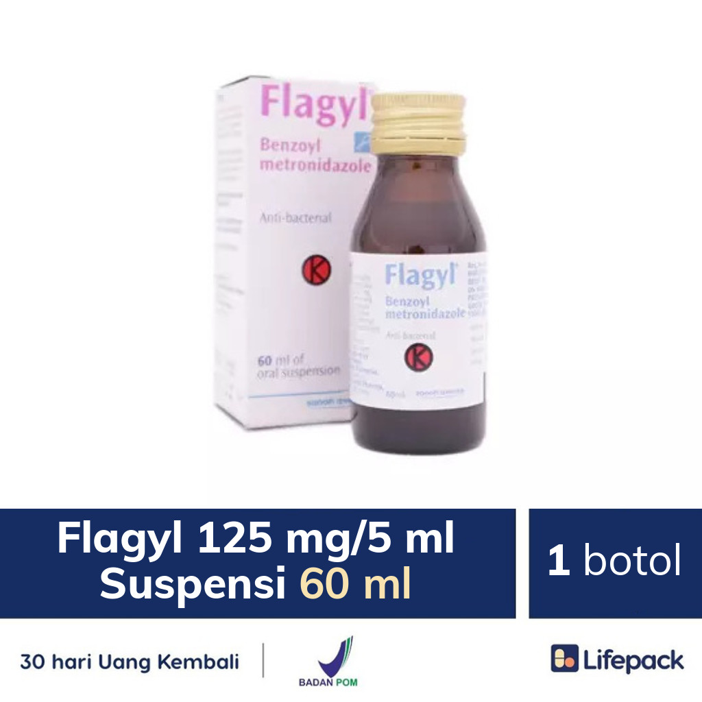 Flagyl 125 mg/5 ml Suspensi 60 ml - Lifepack.id