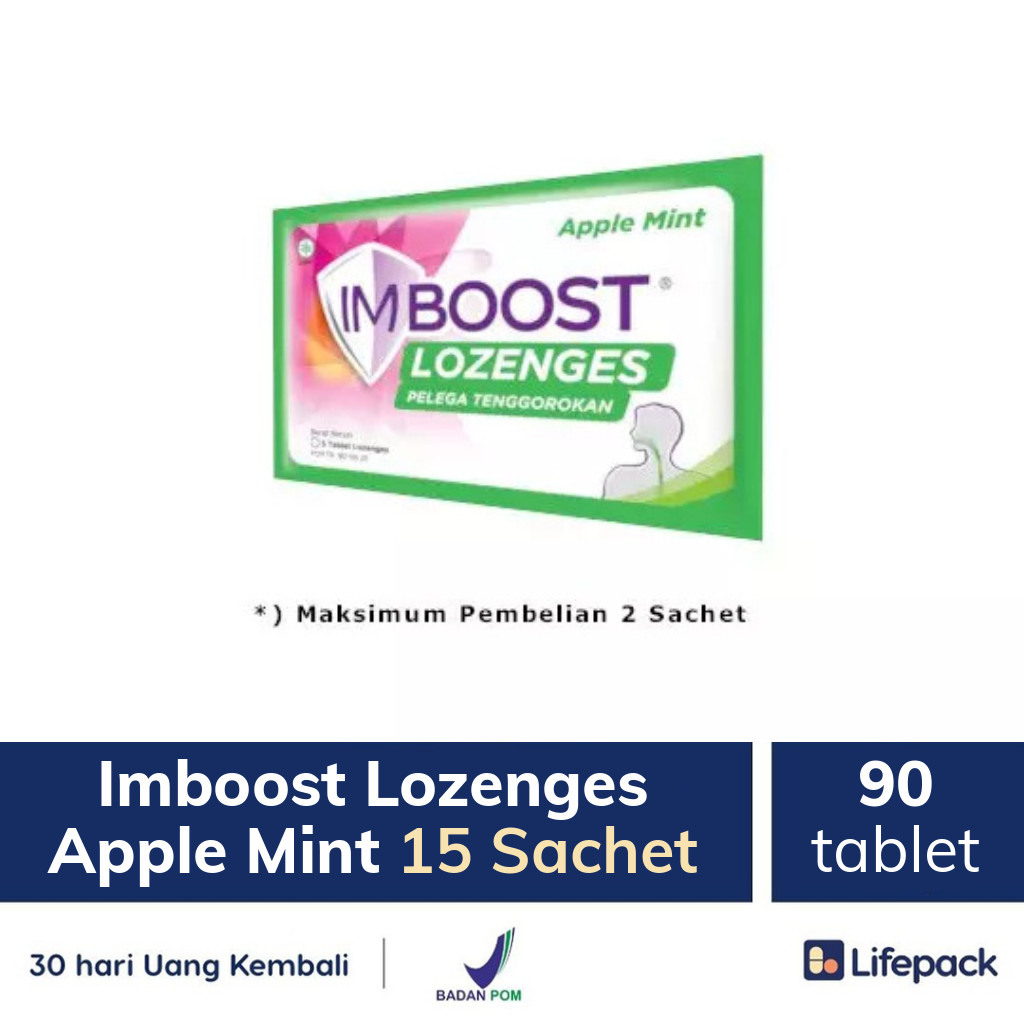Imboost Lozenges Apple Mint 15 Sachet - Lifepack.id