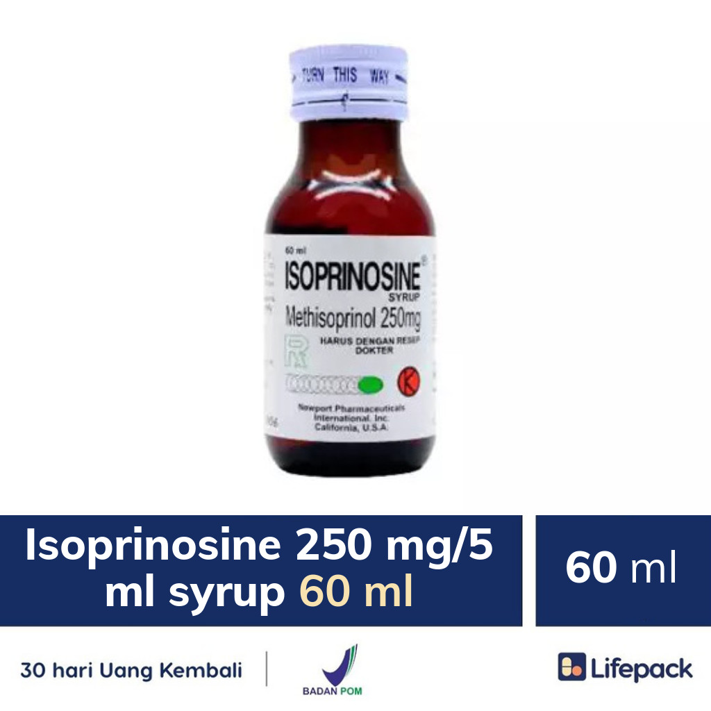 Isoprinosine 250 mg/5 ml syrup 60 ml - Lifepack.id