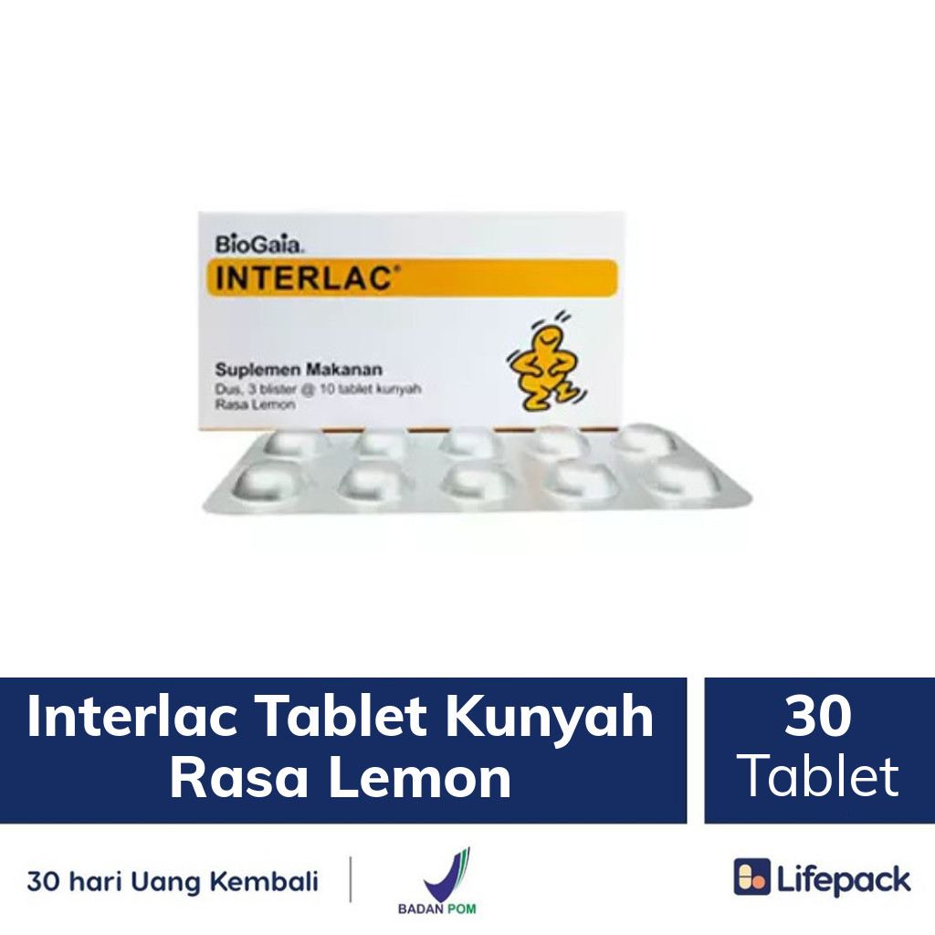 Interlac Tablet Kunyah Rasa Lemon - Lifepack.id