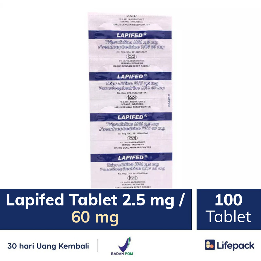 Lapifed Tablet 2.5 mg / 60 mg - Lifepack.id