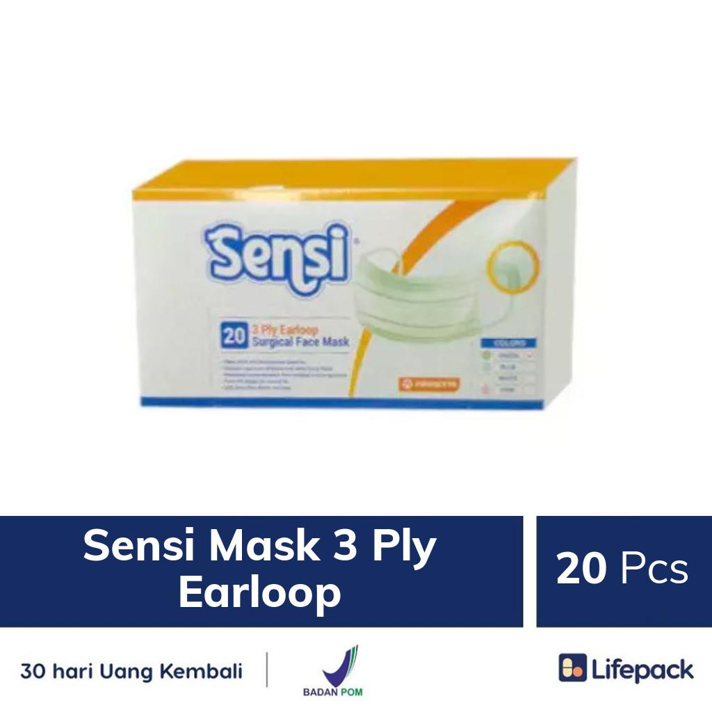Sensi Mask 3 Ply Earloop - Lifepack.id