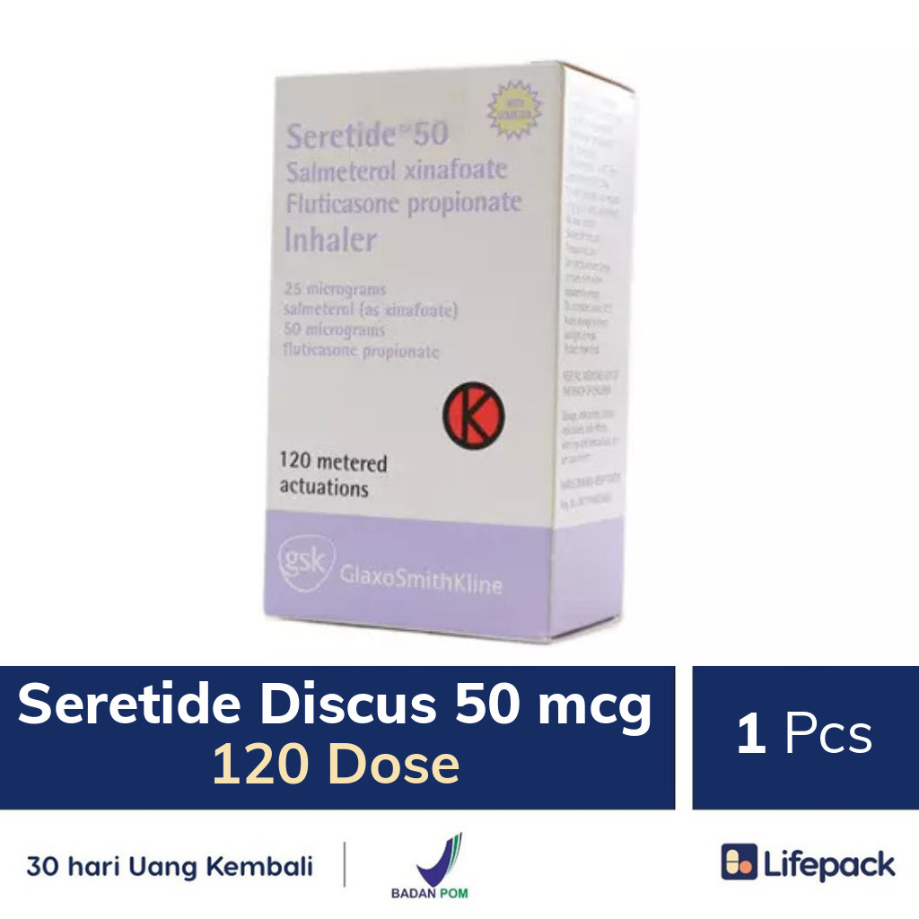 Seretide Discus 50 mcg 120 Dose - Lifepack.id