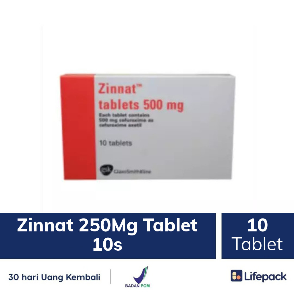Zinnat 250Mg Tablet 10s - Lifepack.id