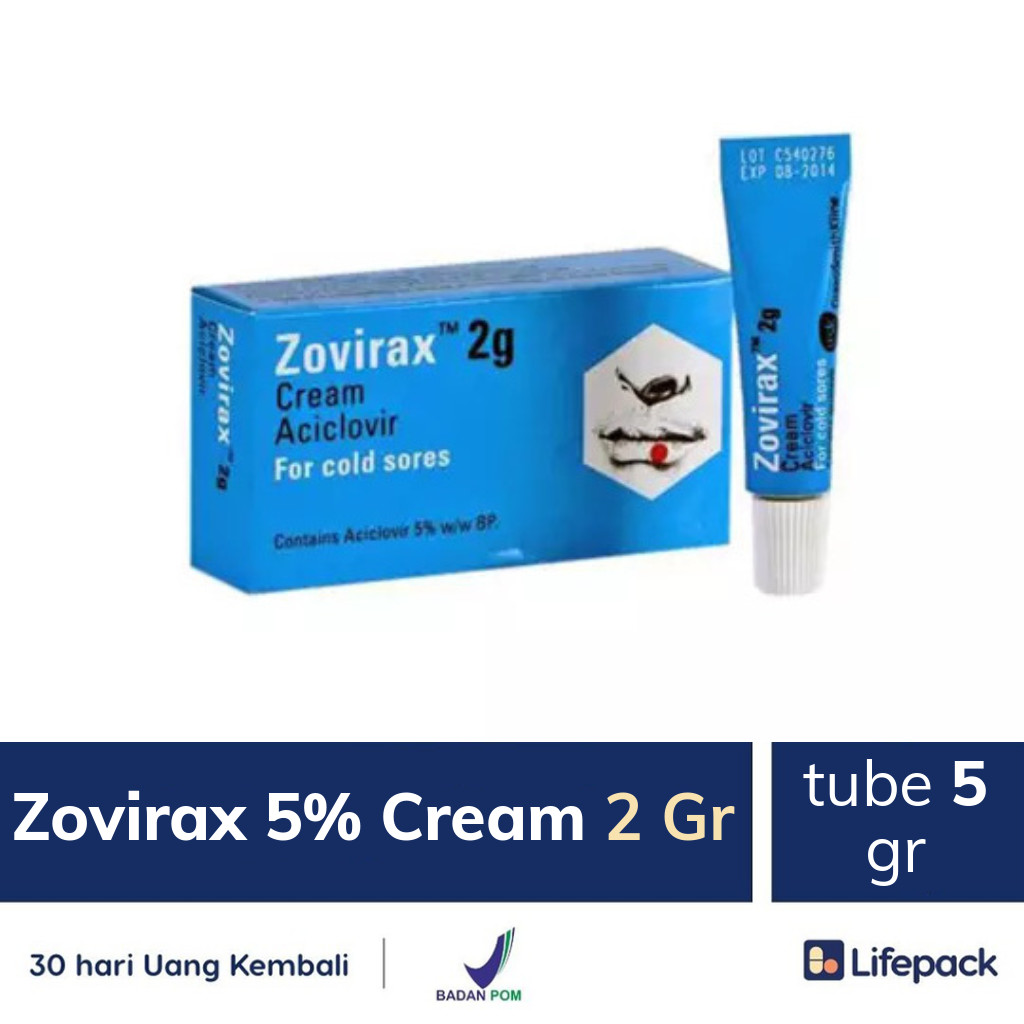Zovirax 5% Cream 2 Gr - tube 5 gr - Zovirax Cream - Obat ...
